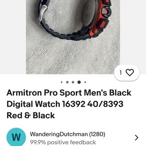 Armitron Pro Sport Black and Red Digital Watch